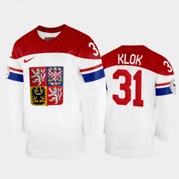 Lukas Klok Czech Republic Hockey White Home Jersey...
