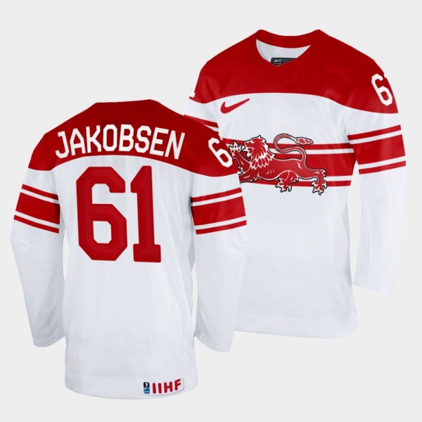 Denmark Hockey #61 Julian Jakobsen 2022 IIHF World...