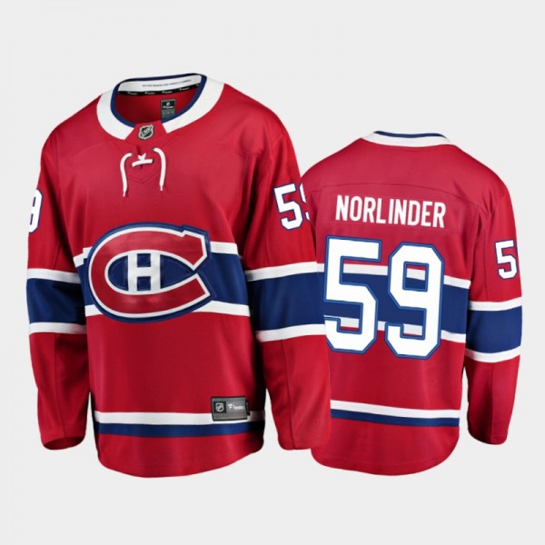 Montreal Canadiens #59 Mattias Norlinder Red 2021-...