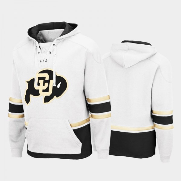 Men Colorado Buffaloes Pullover White Hoodie Colle...