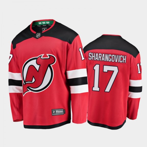 New Jersey Devils #17 Yegor Sharangovich Home Red ...