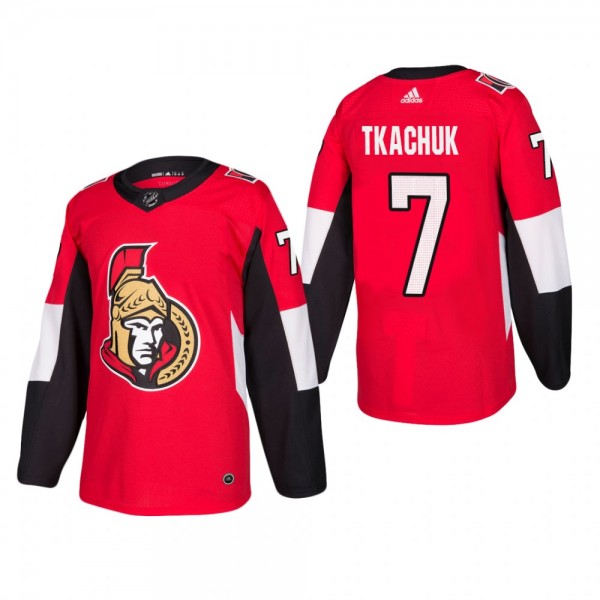 Men's Ottawa Senators Brady Tkachuk #7 Home Red Au...